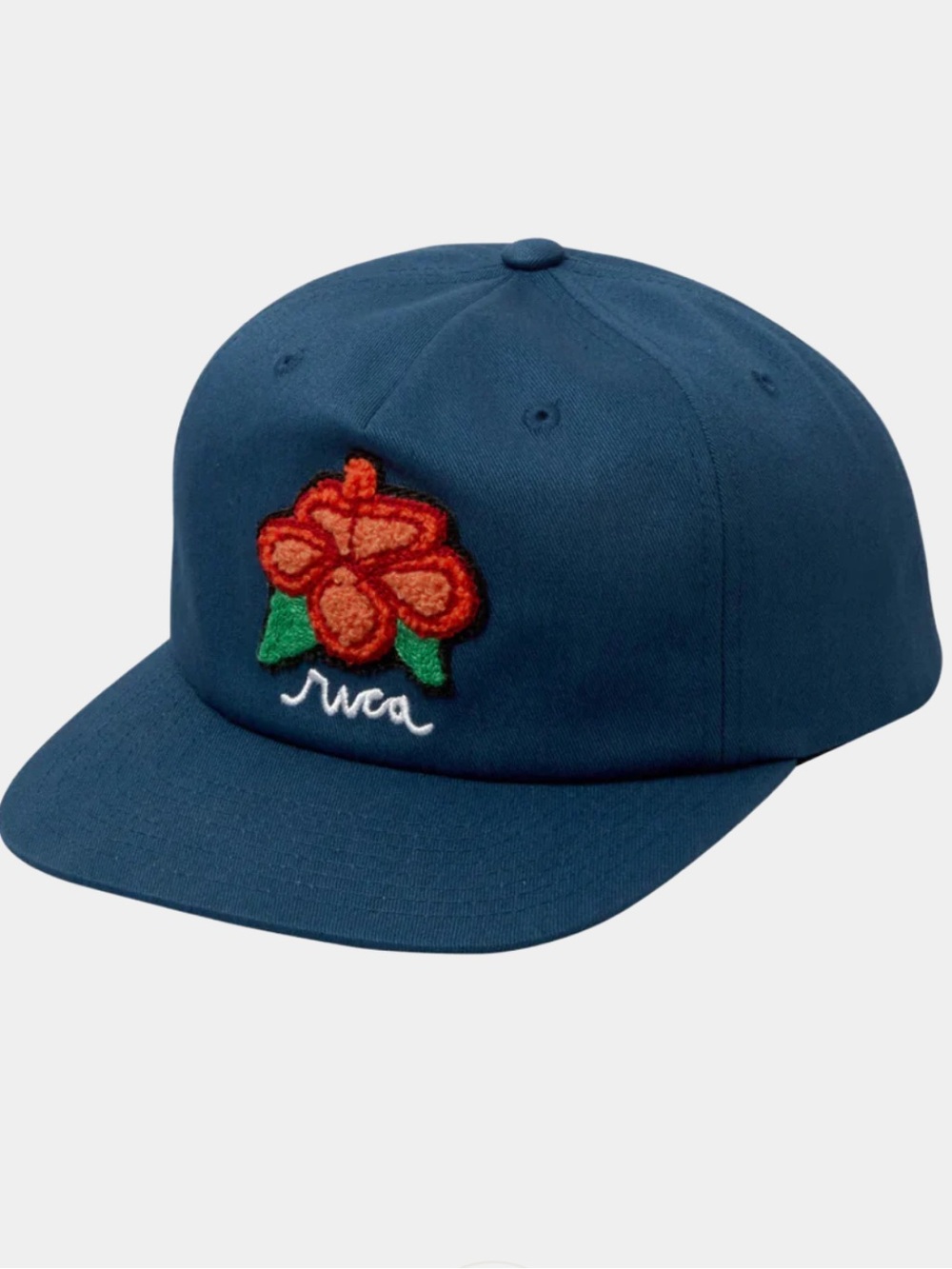 RVCA Artist Network program SnapBack hat w/ embroidered Red Floral Patch! NWT!